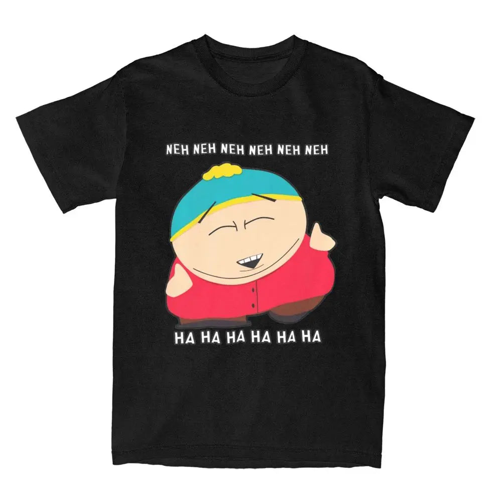 Oversized T Shirt Southparks Eric Cartman Neh Neh Ha Ha 100% Cotton T-Shirts Trending Tshirt for Man Summer Y2K Fun Clothes