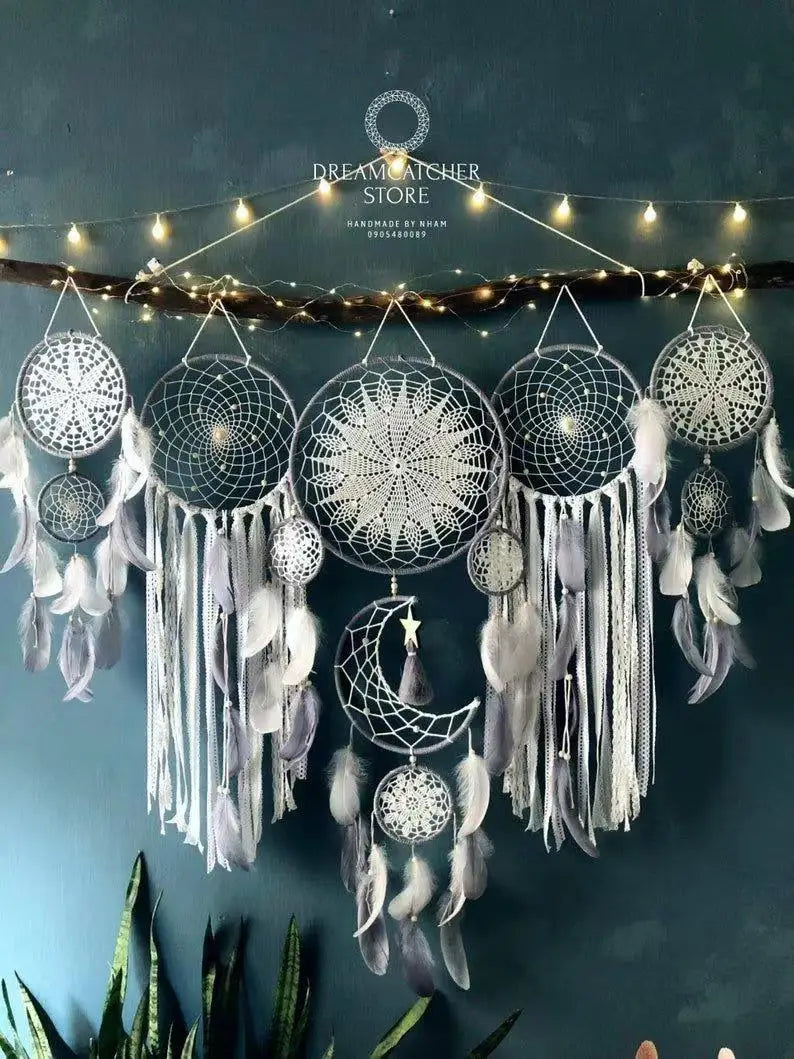 Indian Dream Catcher Wind Chime, Handmade Feather Pendant, Indoor Tassel, Wall Hanging, Wedding Decoration, Kids Room decor