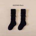 Girls Long Socks Solid Color Sweet Bow Kids Long Sock Girls Student Socks For Girls Warm Girls Stocking For 1-12 Year