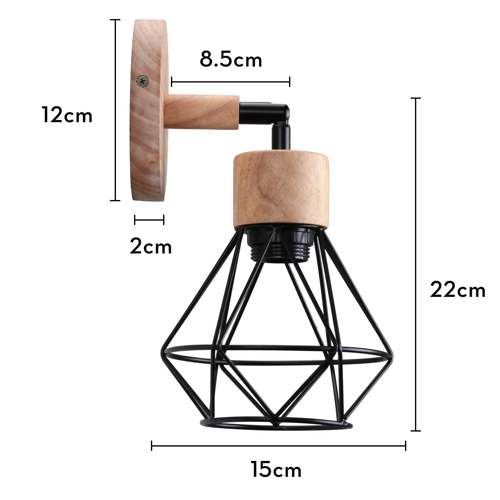 LED Wooden Wall Lights Vintage Wall Lamps Bedroom Bedside Lamp Shade Modern Wall Sconce for Kitchen Restaurant E27 Home Decor