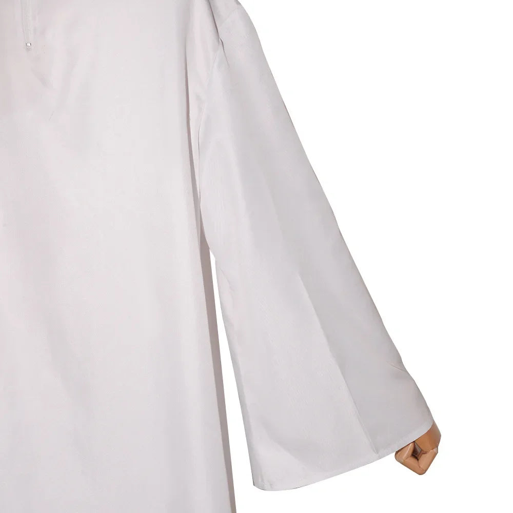 Adult Medieval Priest Costume Muslim Islamic Missionary White Long Robe Clergy Cosplay Outfits Halloween Carnival Party Clothes