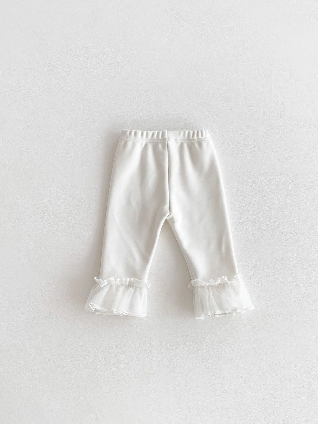 Winter Baby Girl Clothes Fleece Lined Warm Pants with Lace Ruffles Cute Toddler Girl Trousers 0-3Y Kids Casual Outerwear Pants