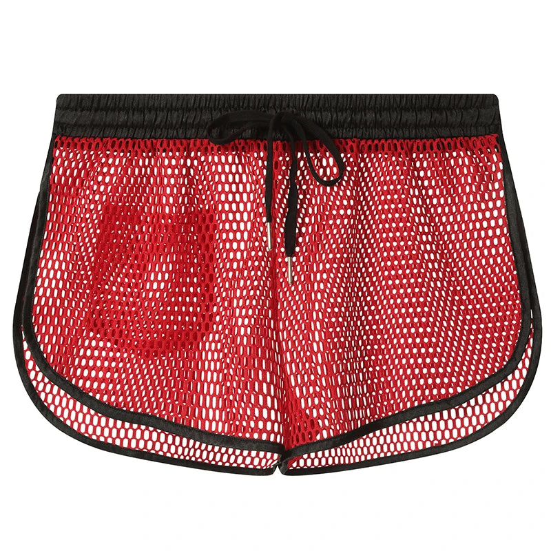 Men's Swimming Trunks Low Waist Board Shorts Mesh Breathable Swimsuit Shorts