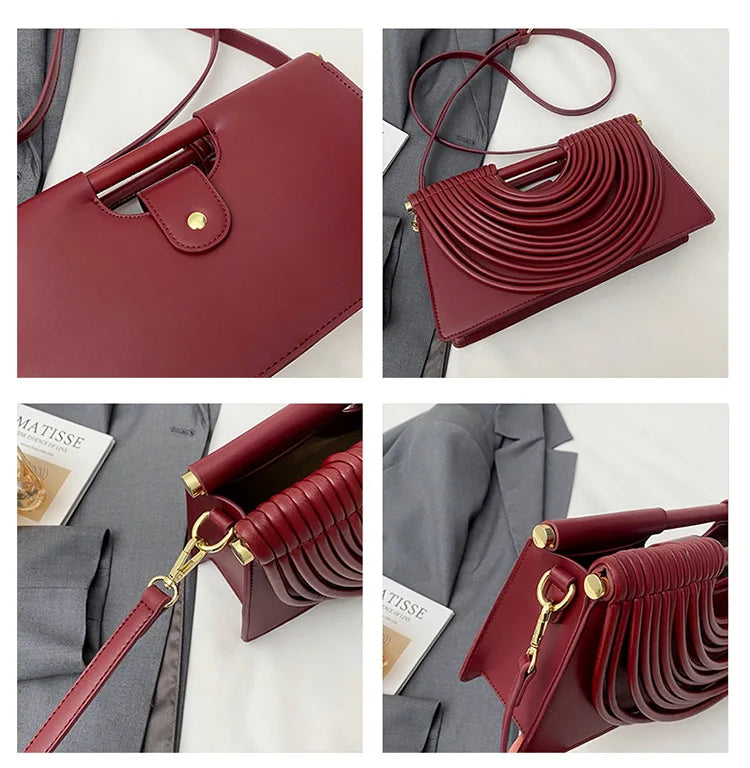 Luxury Evening Handbag For Women Golden Noodle Knot Design Dinner Party Clutch Bag Luxury Designer Square Crossbody Bags