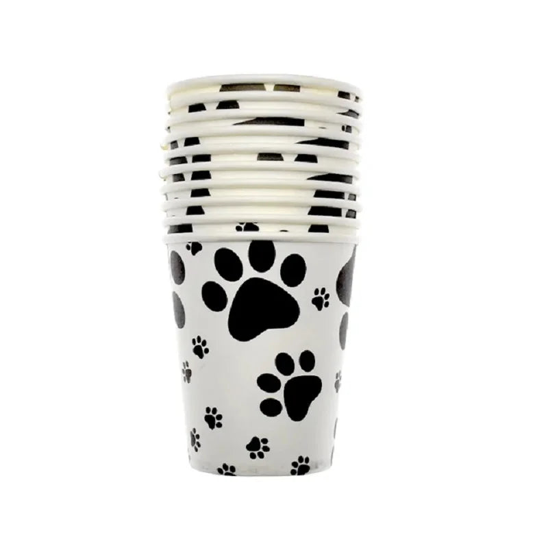 Puppy Themed Birthday Party Decorations Plastic Table Cover for Arts Dog and Cat Paw Party Supplies Disposable Tablecloth