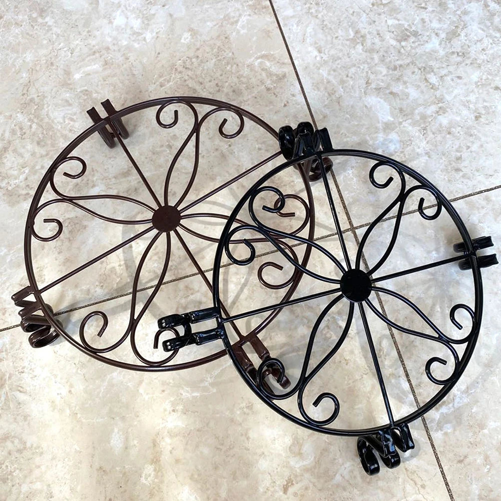 24cm Heavy Duty Metal Rustproof Iron Plant Stand Flower Pot Base Holder Home Garde  Indoor Outdoor Plant Display