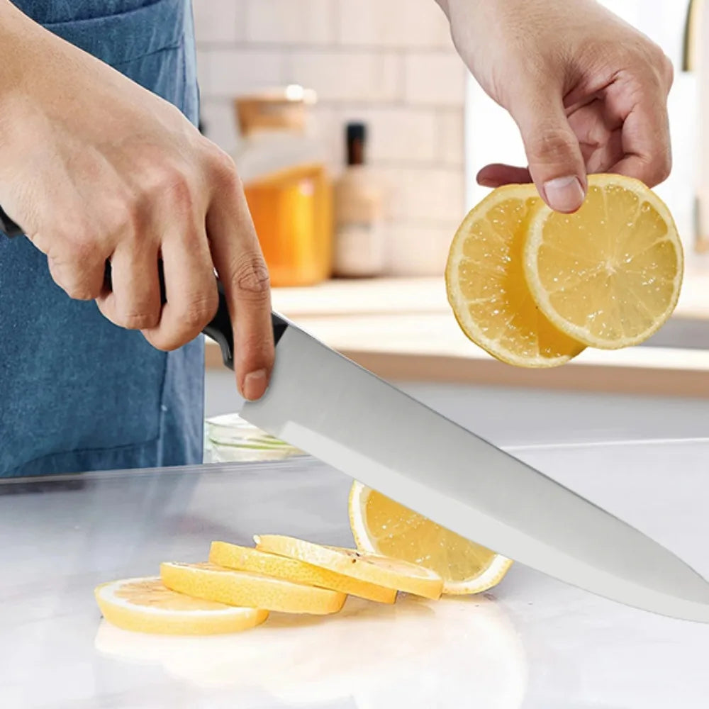 ZENG Full 15pcs Chef Knife Set Stainless Steel Kitchen Knives Sets with Scissors,Sharpening Rod,Solid Wood Holder Cooking Tool