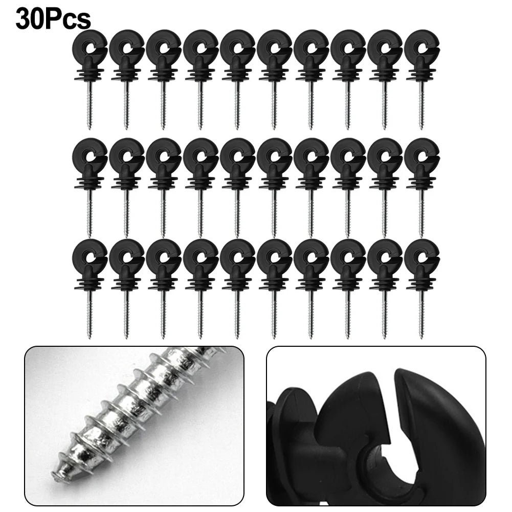 Garden Fencing Trellis 30PCS Premium Electric Fence Insulators For Strong And Safe Wire Connections Carbon Steel Black Insulator