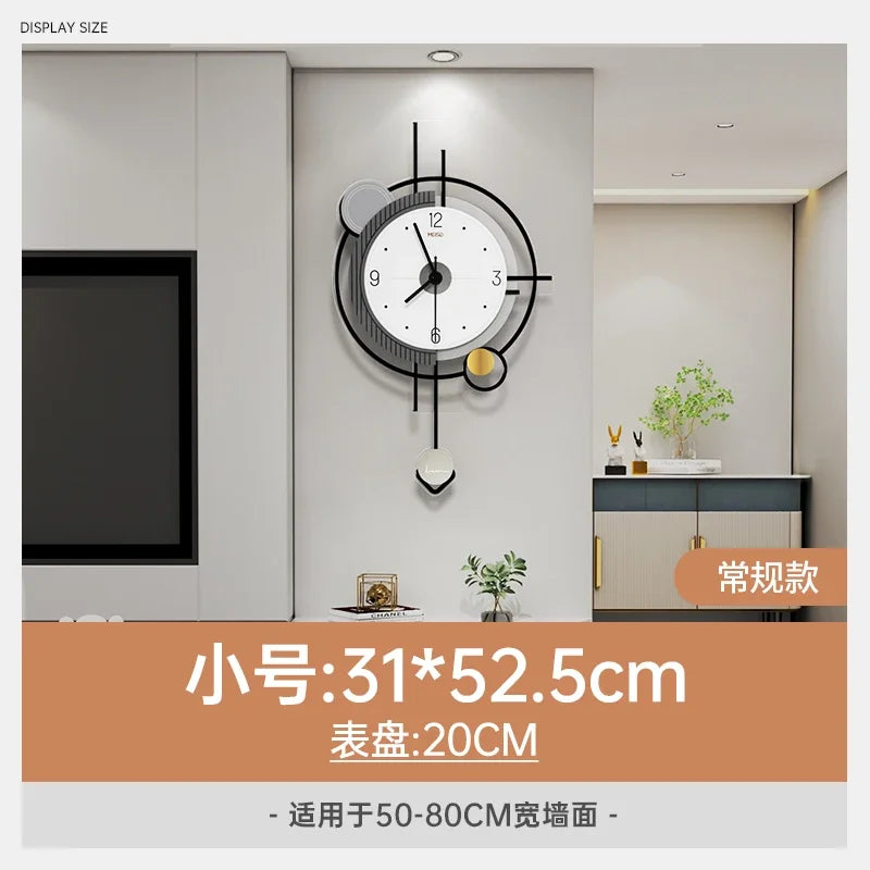 Popular Dining Room Wall Clock Minimalist Luxury Decor Silent Quartz Clock Creative Kitchen Living Room Art Home Decor