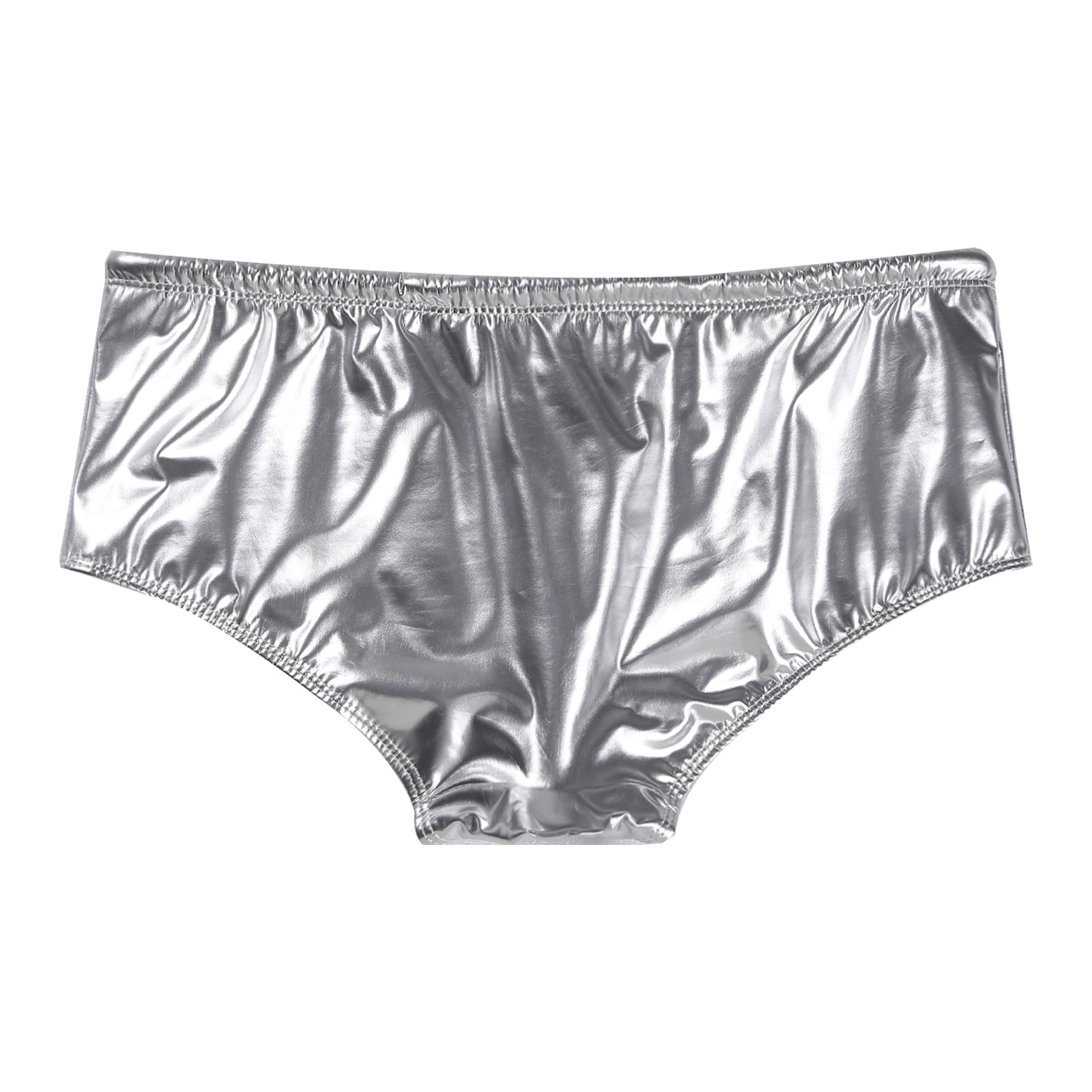 Men Swimming Trunks Wet Look Patent Leather Shorts Short Pants Low Rise Drawstring Boxer Shorts Beach Swimwear Party Clubwear