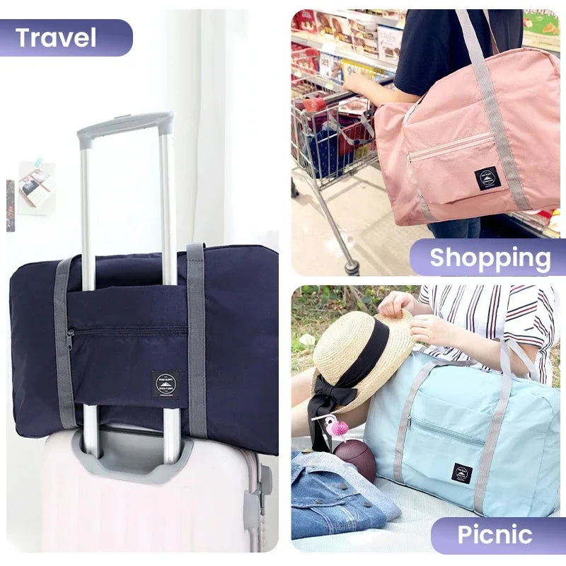 Foldable travel luggage bag, airline carry-on bag, lightweight large-capacity bag, sports weekend travel