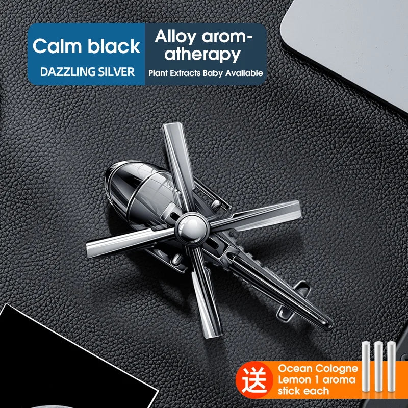 Car Air Freshener Mini Helicopter Rotating Aromatherapy Purifie Odors Car Perfume Essential Oil Diffuser Car Vent Aromatherapy