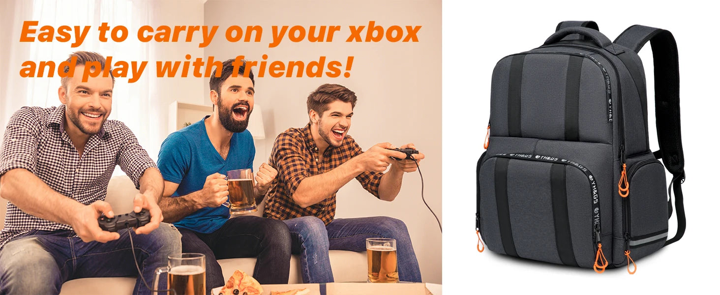 Backpack Compatible with Xbox Series X/S Console Bag with Separate Storage Room Console Headset Pockets for Gaming Accessories