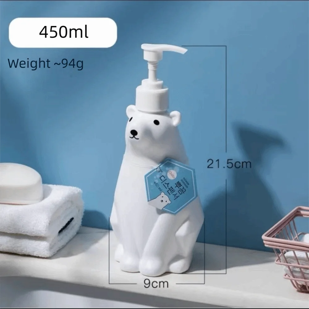 450ml Cute Bear Shape Soap Dispenser Liquid Shampoo Shower Gel Lotion Dispensing Bottle Hand Sanitizer Kitchen Press Pumps