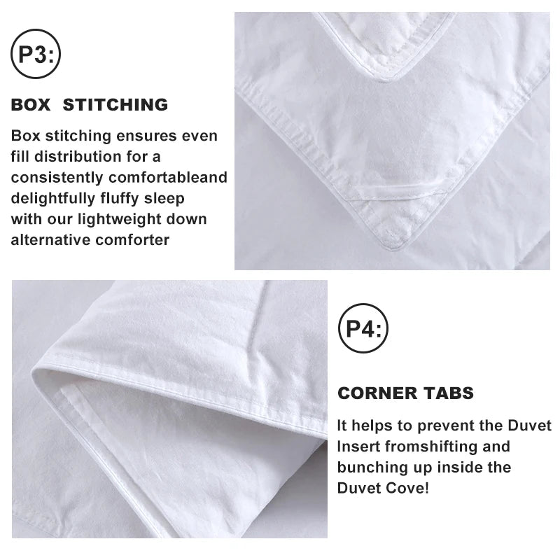2 Pieces Feather and Down Comforter Queen Size - All Season White Queen Duvet Insert Warmth Bedding Comforters 90x90''
