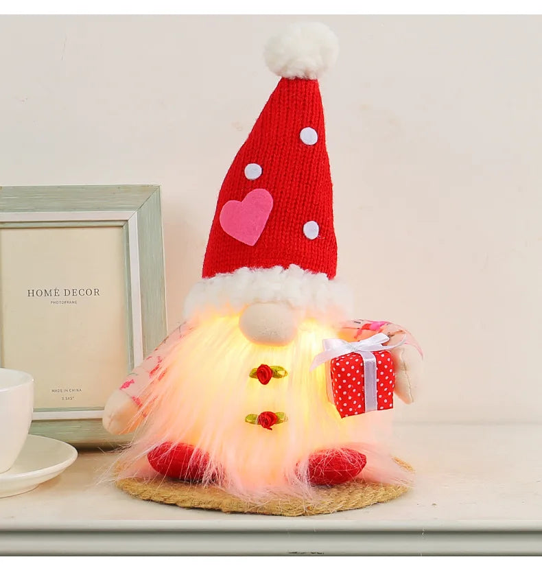 Valentine's Day Decorations Glowing Gnome Faceless Doll Ornaments Plush Knitted Love Faceless Dolls Holiday Party Surprise Gift