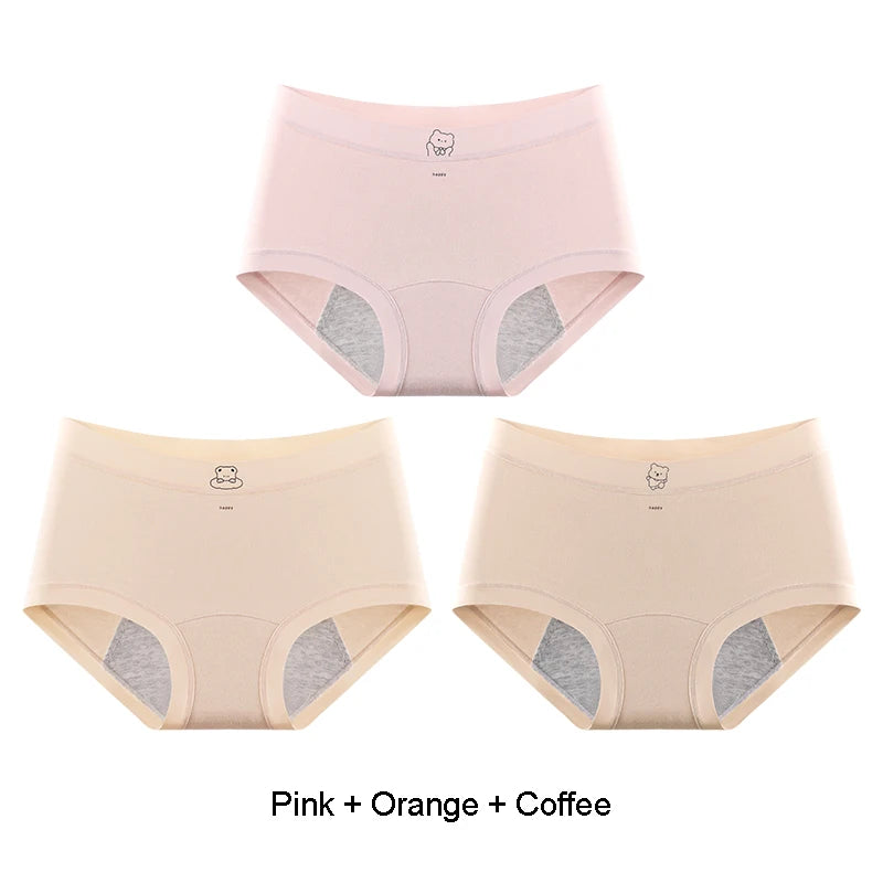 Women's Menstrual Panties Woman Reusable Menstrual Pads Period Underwear Women's Cotton Briefs Menstruation Sexy Super Absorbent