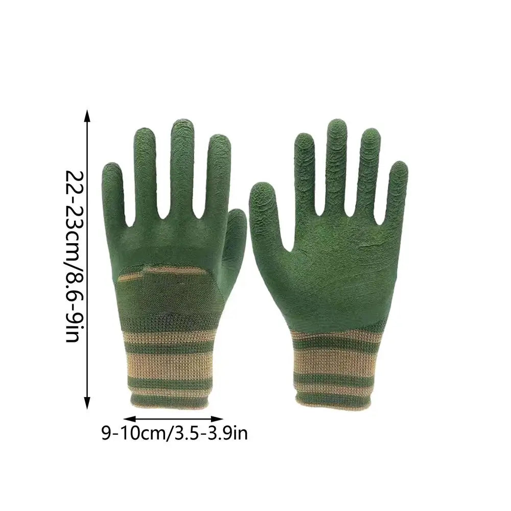1Pair Gardening Gloves Latex Waterproof Horticultural Gloves Non-slip Protective Gear for Vegetable Flower Plant Gardening Glove
