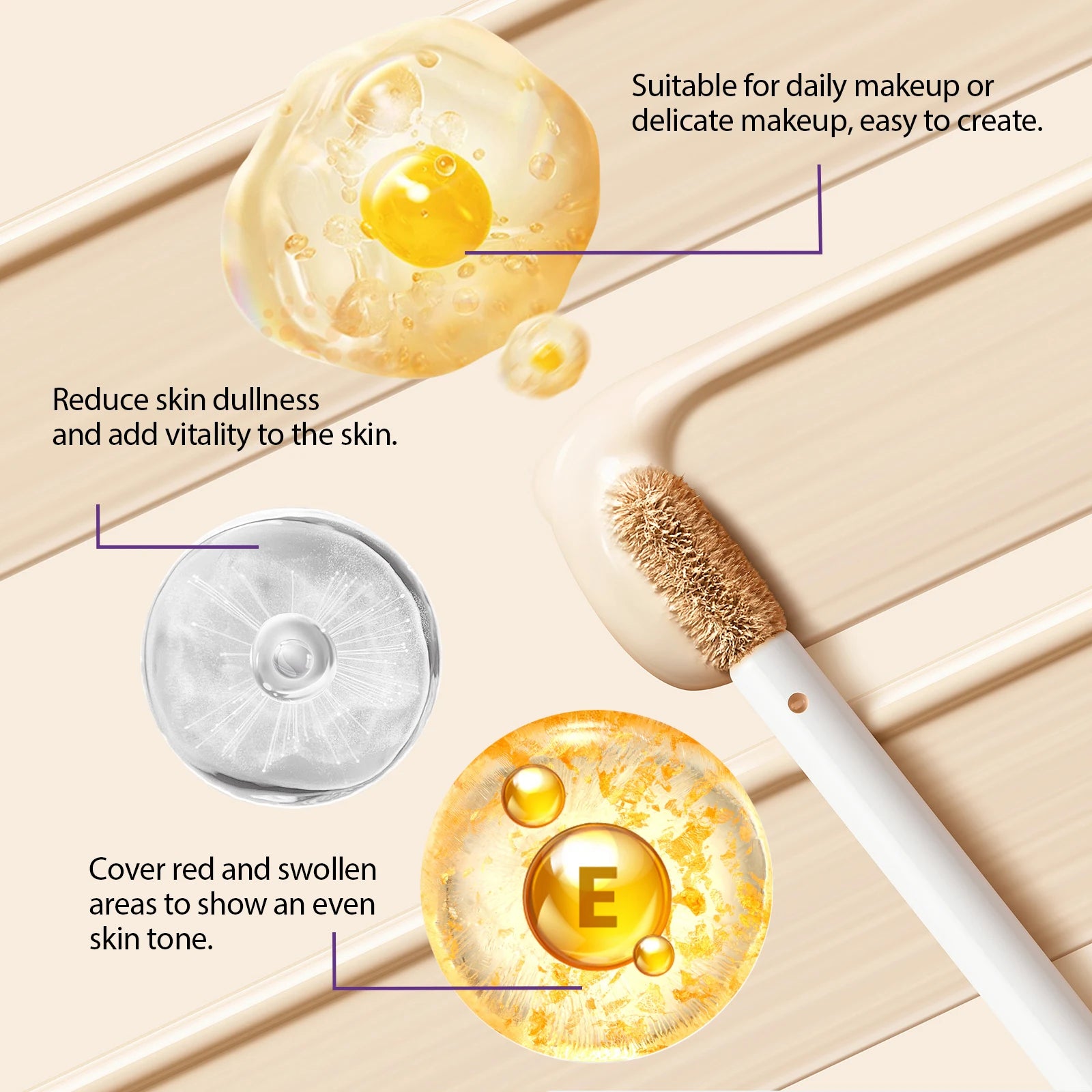 Concealer Improve Skin Elasticity Brighten Complexion Not Easy Remove Makeup Moisturizing Liquid Lightweight Dark Circle Blemish