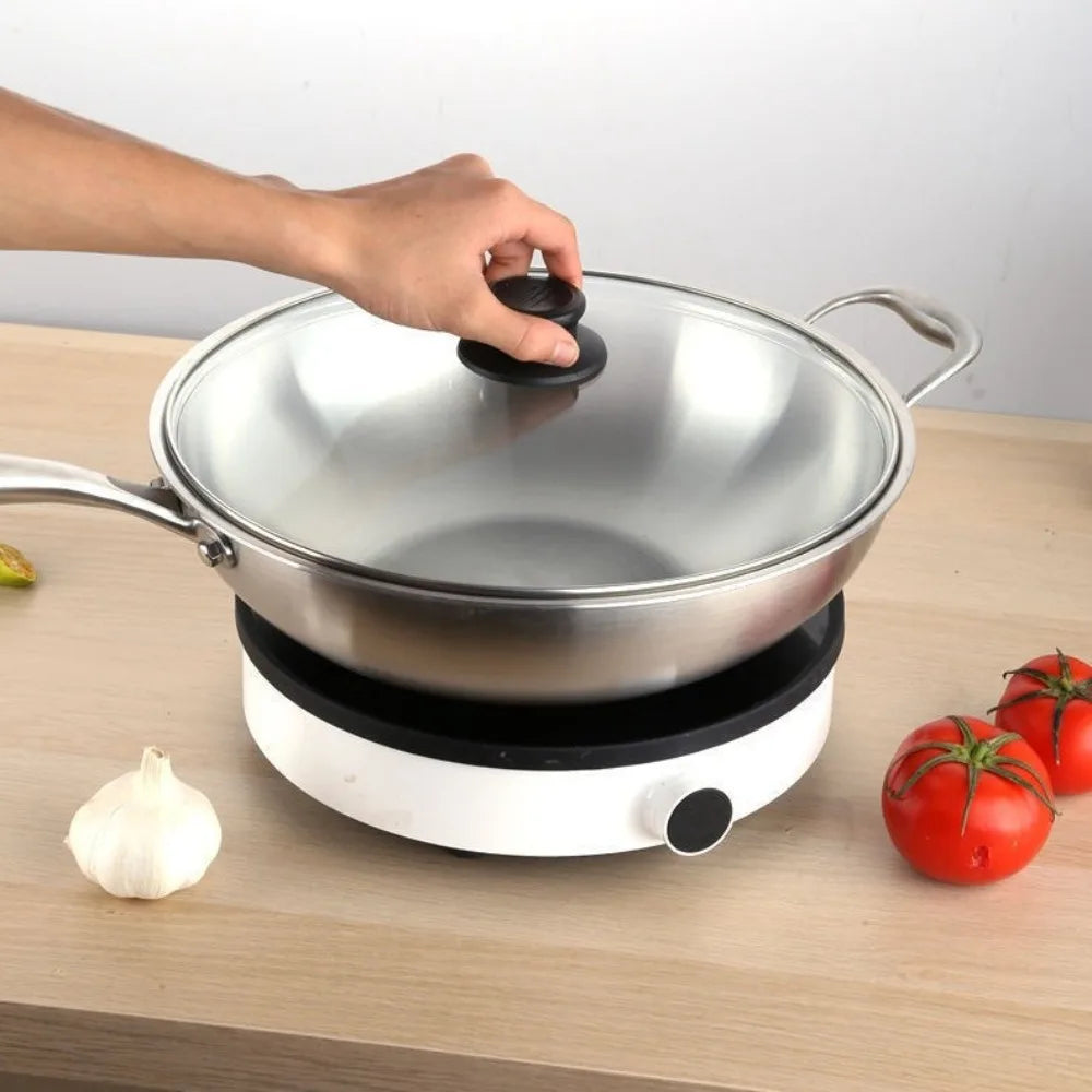 Durable Universal Pot Cover Tempered Glass Visible Pot Lid Anti-scalding Round Cookware Parts Kitchen Accessories