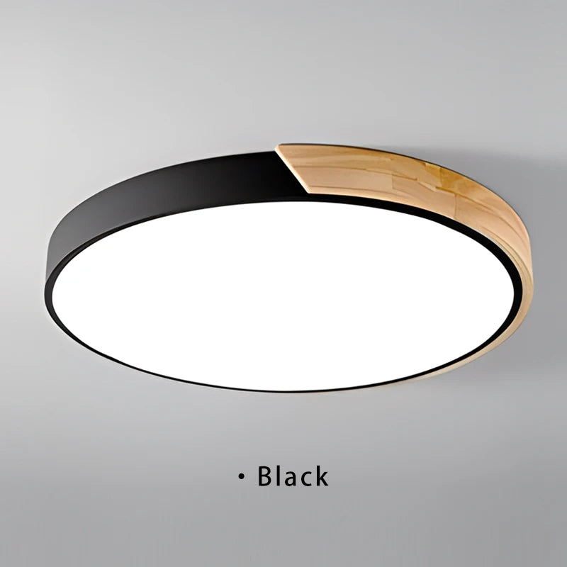 Nordic LED Ceiling Light Wooden Macaroon Circular Ceiling Lamp Modern Simple  Bedroom Balcony Study Home Decor Lighting