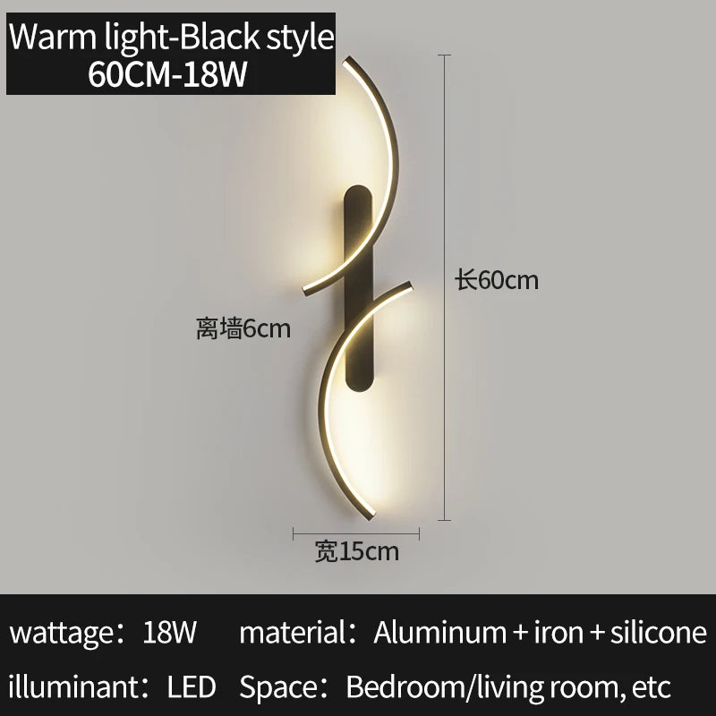 Minimalist Wall Lamp LED C Shape Wall Sconce Modern Simple for Home Decor Perfect Lighting Living Room Bedroom Hallway Office