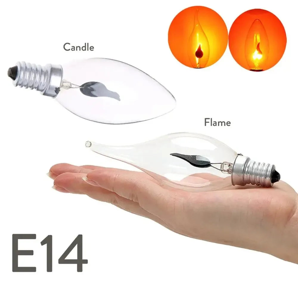 LED Bulb Candle Light Flame Effect Bulbs Simulated Nature Fire Flickering Light E14 E27 3W Filament Bulb Vintage Home Decor Lamp