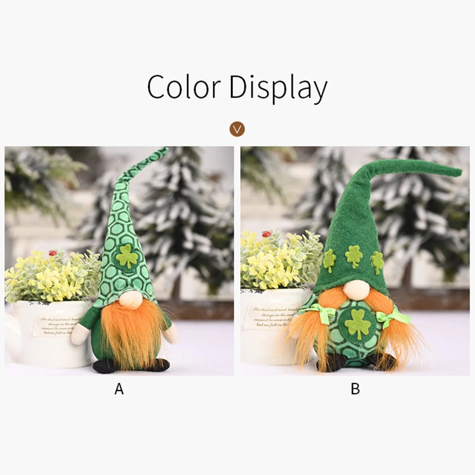 St Patrick's Day Decoration Doll Green Plush Gnome Faceless Doll Irish Day Party Decor Saint Patrick Ornaments Irish Gifts Home