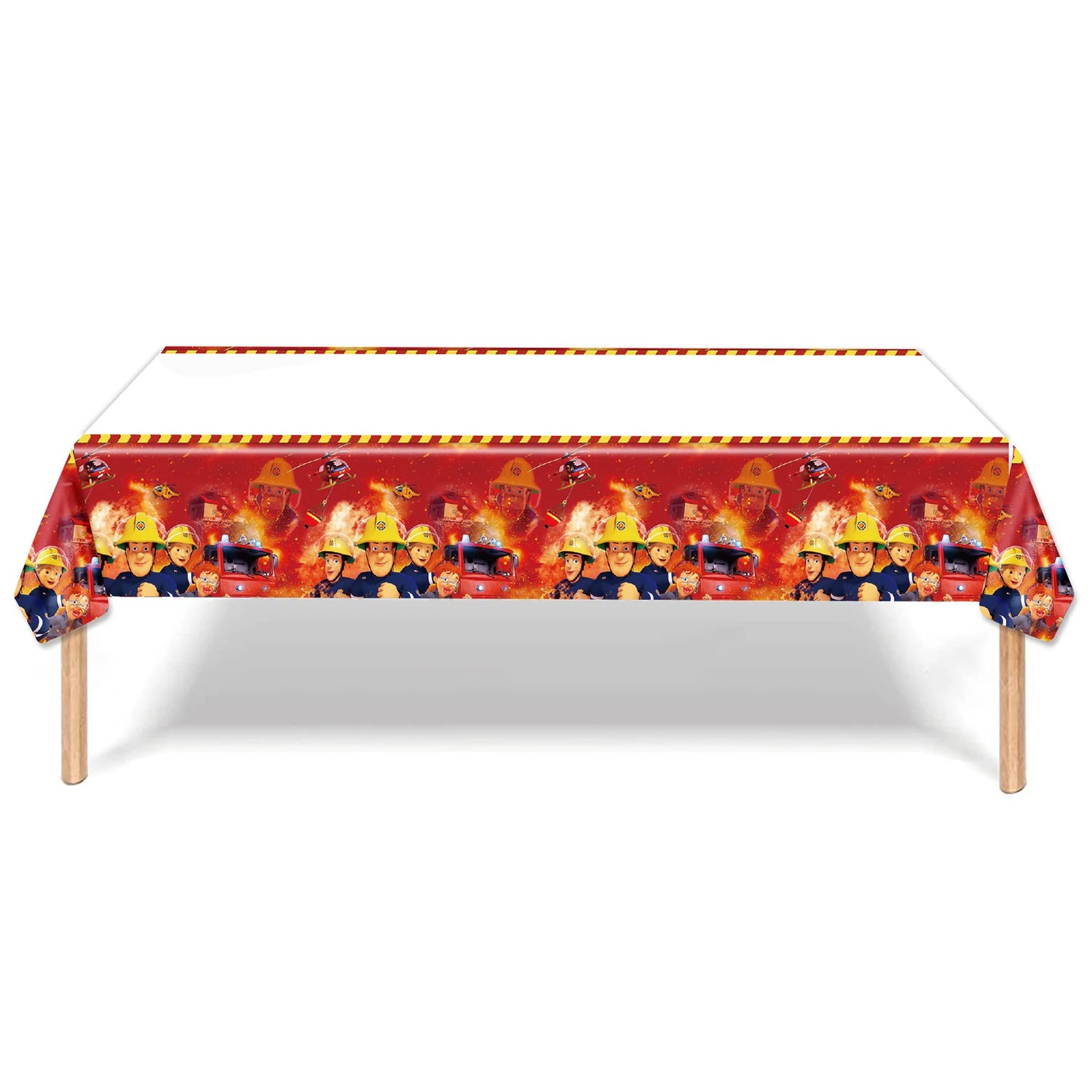 Fireman Sam Party Supplies Disposable Tableware Set Paper Plates Cups Tablecloth Fire Truck Birthday Party Decor Boys Baby Showe