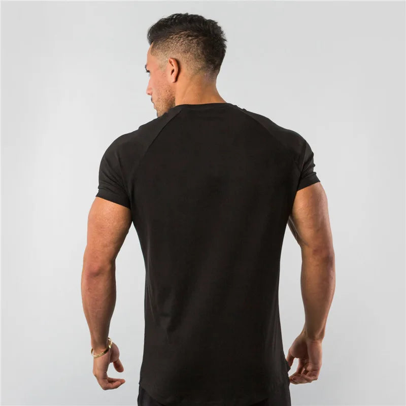 Fitness T-Shirt Men Bodybuilding Short Sleeve Sport Running T-shirt Men Sportswear Workout Shirts Male Men Gym Summer Tops Tee