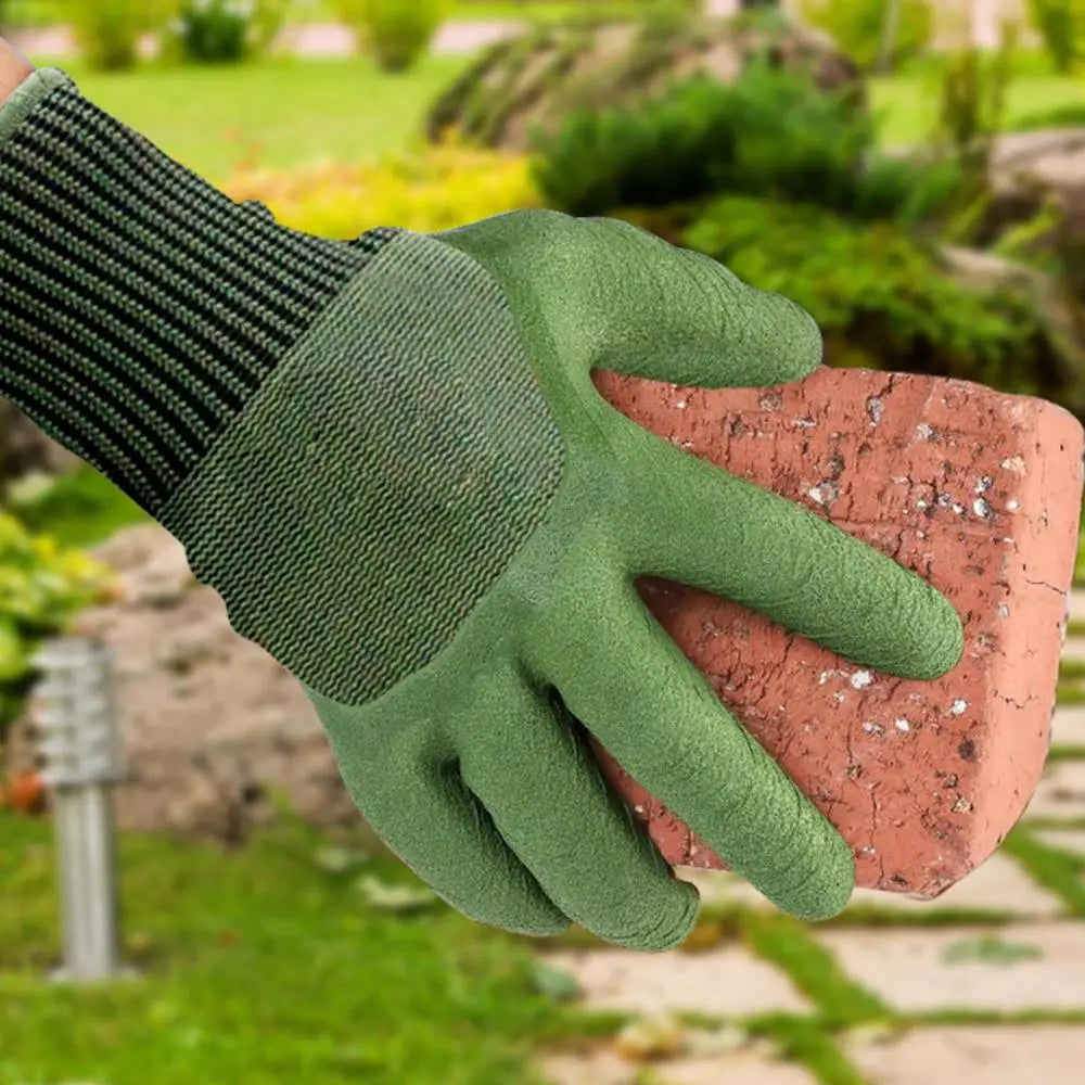 1Pair Gardening Gloves Latex Waterproof Horticultural Gloves Non-slip Protective Gear for Vegetable Flower Plant Gardening Glove