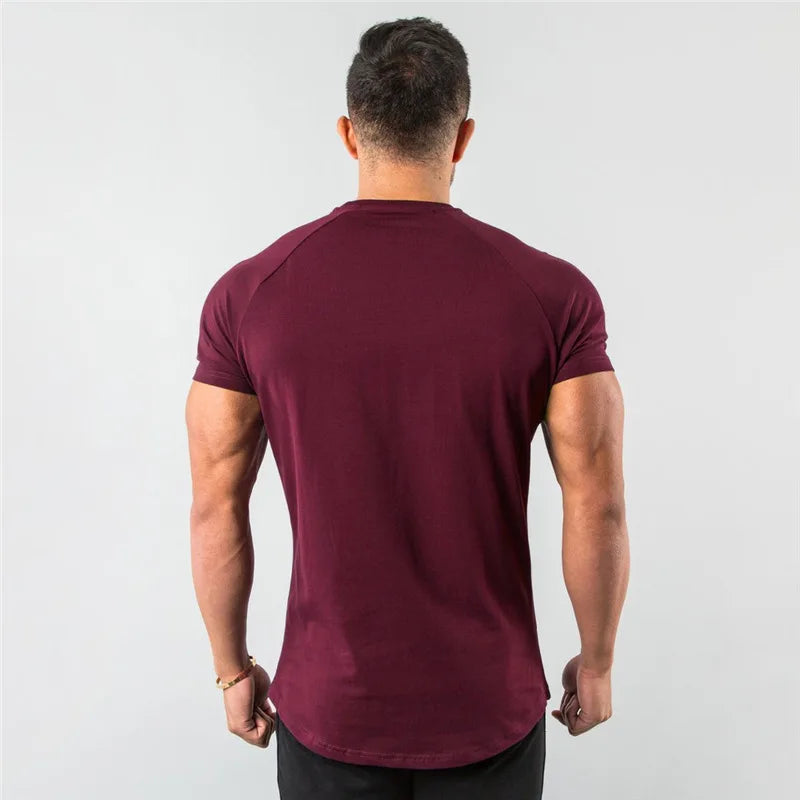Fitness T-Shirt Men Bodybuilding Short Sleeve Sport Running T-shirt Men Sportswear Workout Shirts Male Men Gym Summer Tops Tee
