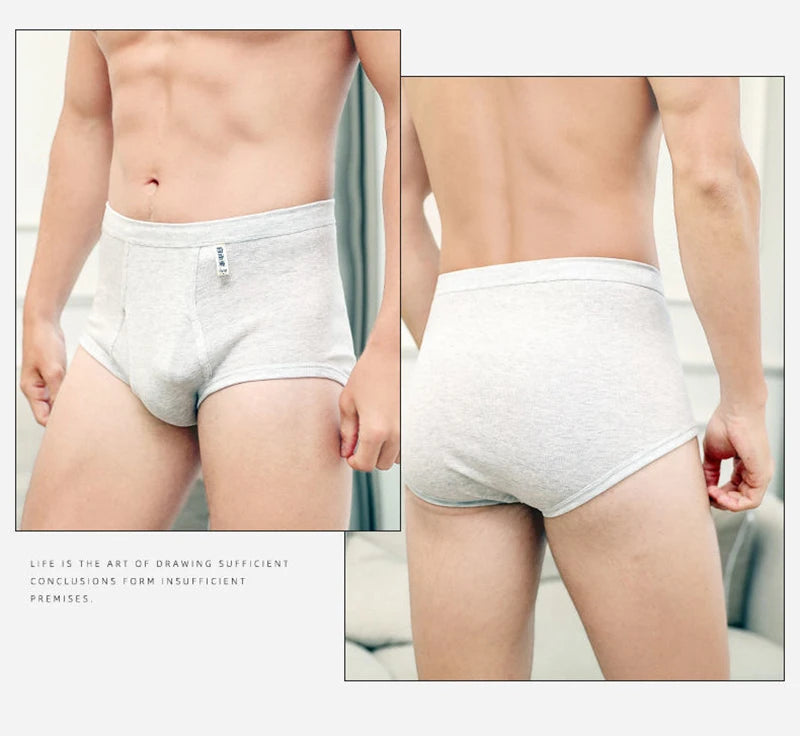 Men's Briefs Sexy Underwear Men 100%Cotton Soft Underpants Comfortable Solid Panties Male High Waist Breathable Underwear Cuecas