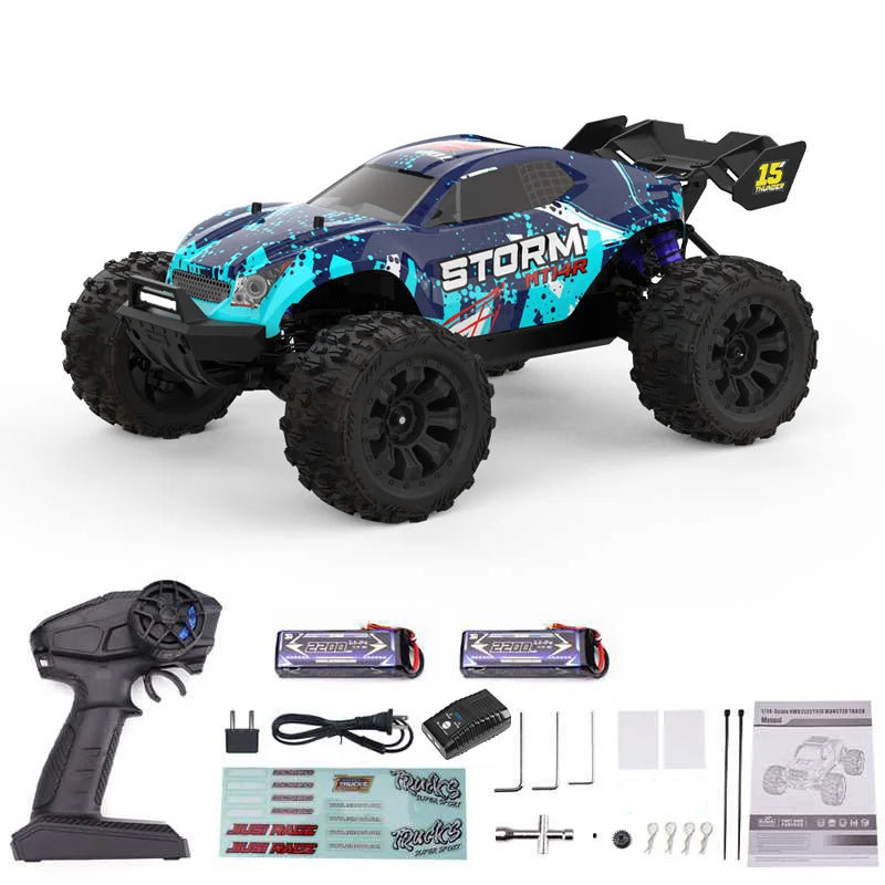 JIUSI MT14R 1/14 RC Racing Car 3S Battery 4WD 80km/h Brushless Motor 2.4G Remote Control 35C High Speed Off-road RC Truck
