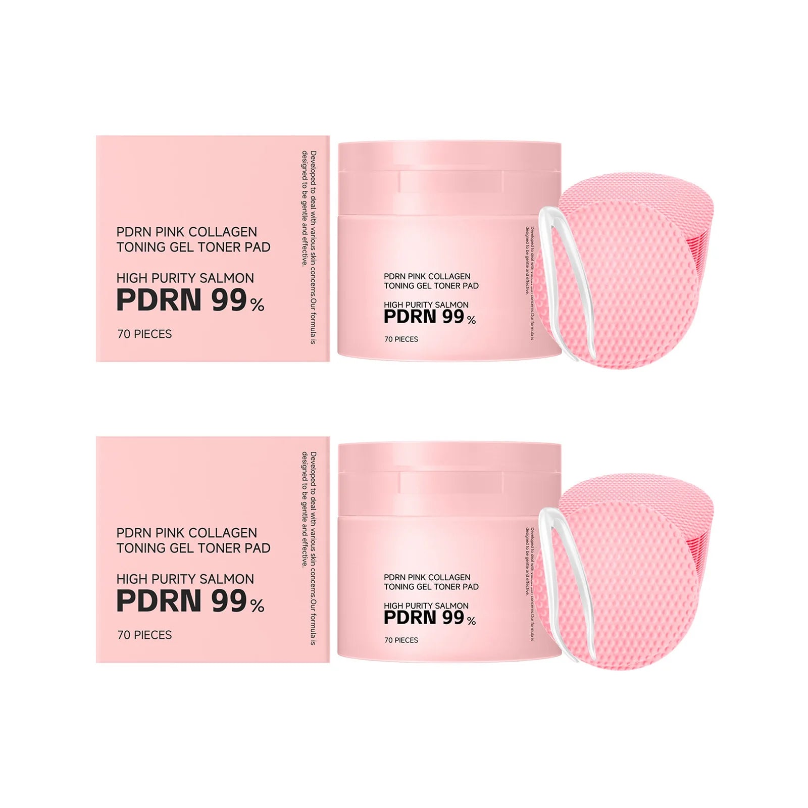 PDRN Pink Collagen Toning Gel Toner Pad Hydrating Shrink Pores Brightening Improve Skin Elasticity Smoothing Firming Cotton Pads
