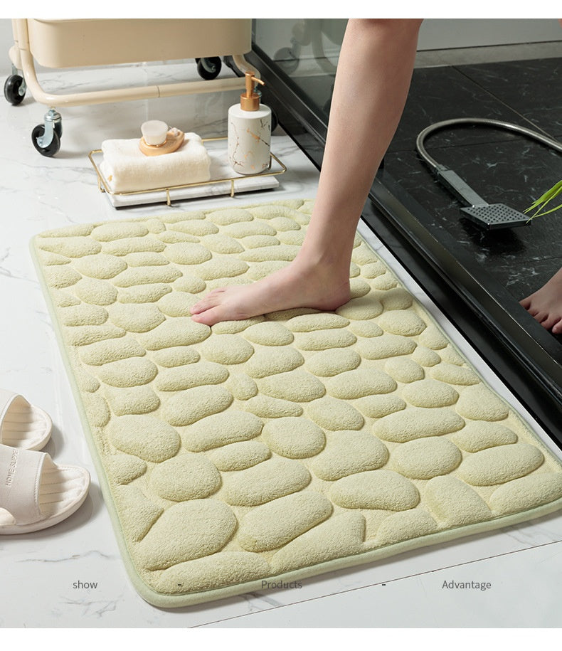 Mat Non-slip Carpets Cobblestone Embossed Bathroom Bath In Wash Basin Bathtub Side Floor Rug Shower Room Doormat Memory Foam