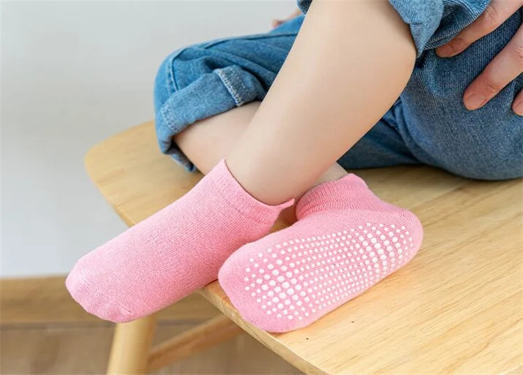 6Pairs/set Children's Socks For Boys Girls Casual Sport Kids Floor Boat Boy Girl Solid Baby Toddler Sock Anti-slip Spring Autumn