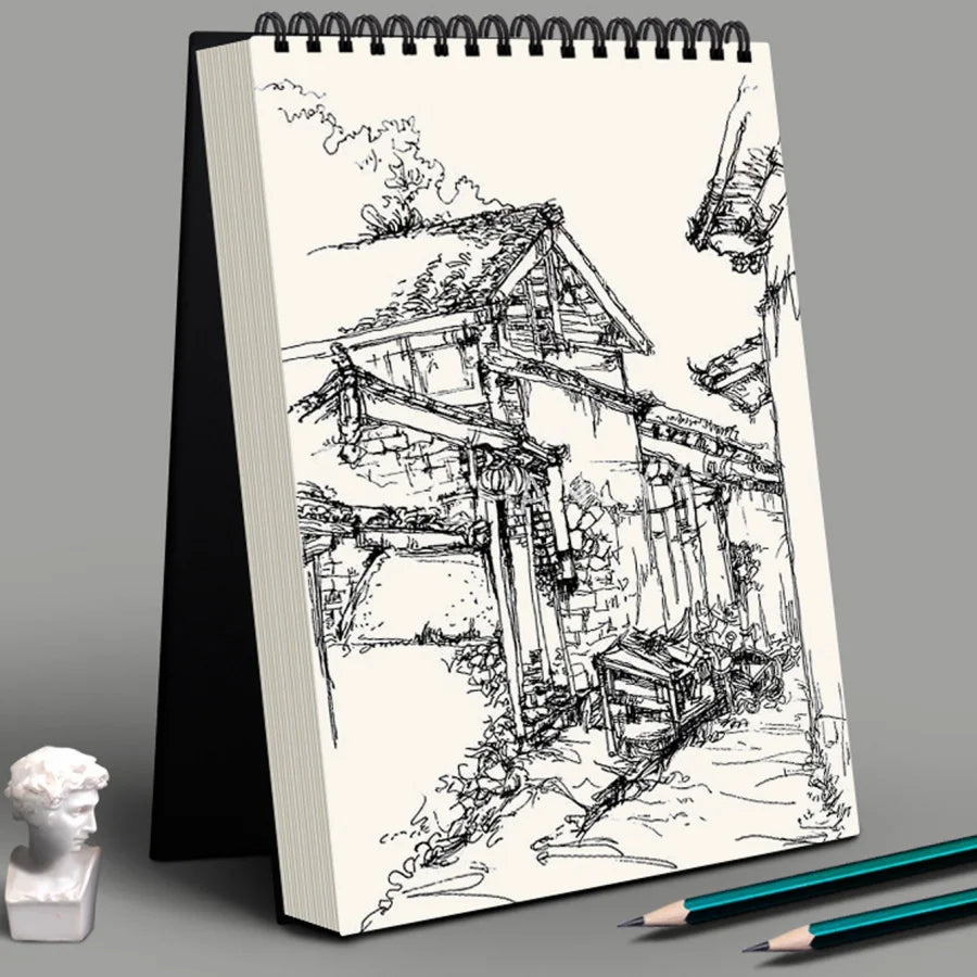 30 sheets of A4, A5, A6, 16K roll sketchbooks, spiral binding, environmentally friendly thick paper, acid-resistant.