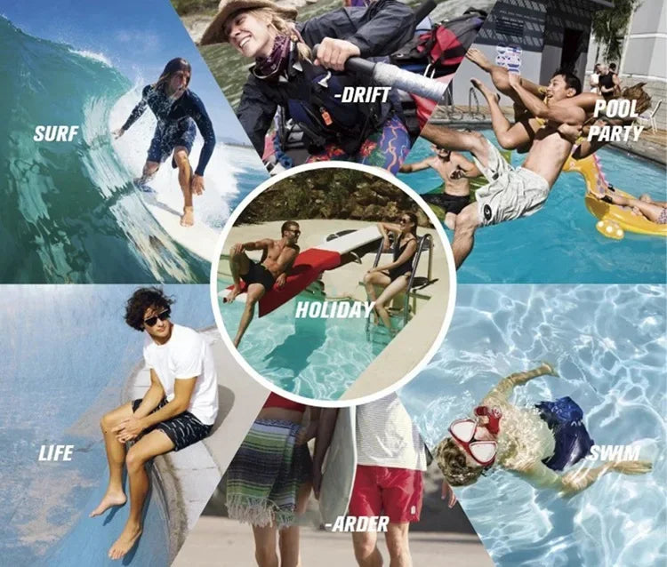 New Fashion Men's Waterproof Stretch Surf Pants Quick-Dry Bermuda Boardshorts Casual Spandex Swimming Trunks Beach Shorts T04