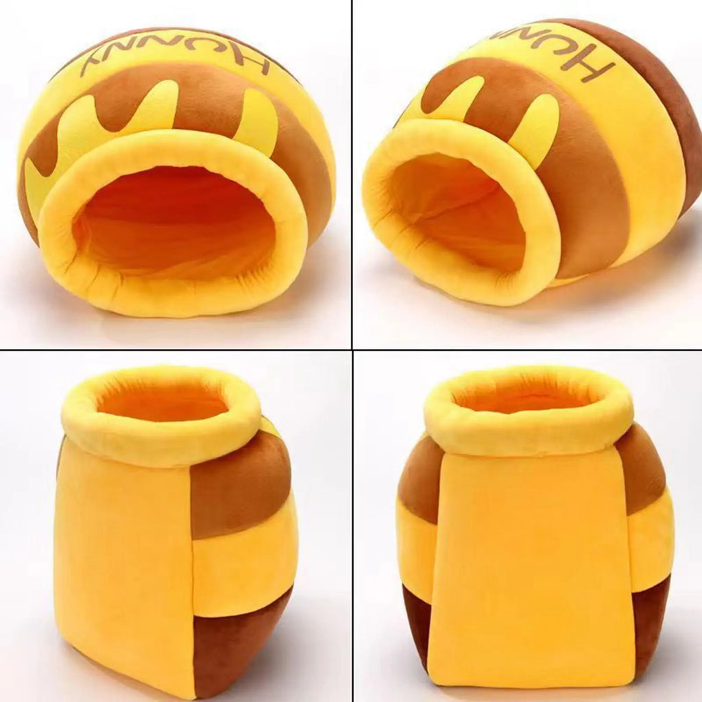 Cat Bed for Indoor Cats Sleeping Bed Pet Cat Bed Cartoon Washable Nonslip Bottom Non Slip Removable Cushion Honey Pot Cozy Cave