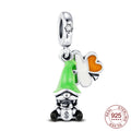 Saint Patrick's Day 925 Sterling Silver Green Hat Elf Dwarf Pendant Fit Women Bracelet DIY Fine Jewelry Valentine's Day Gift
