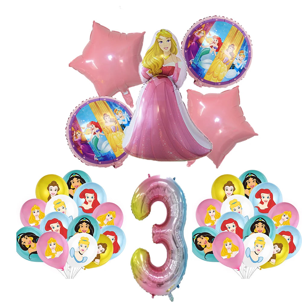 Princess Snow Queen Theme Disposable Tableware Decorations Kid Girl Birthday Party Supplies Princess Cup Plate Tablecloth Set
