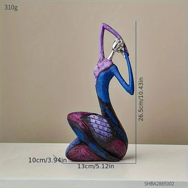 Art Female Sculpture Figurines, Abstract Woman Statue For Home Decor, Colorful Decorations For Living Room Shelf Office Cabinet