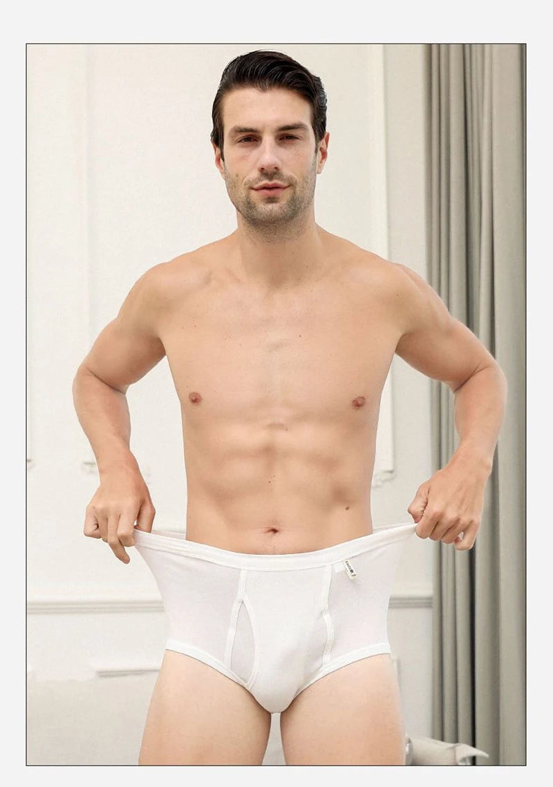 Men's Briefs Sexy Underwear Men 100%Cotton Soft Underpants Comfortable Solid Panties Male High Waist Breathable Underwear Cuecas