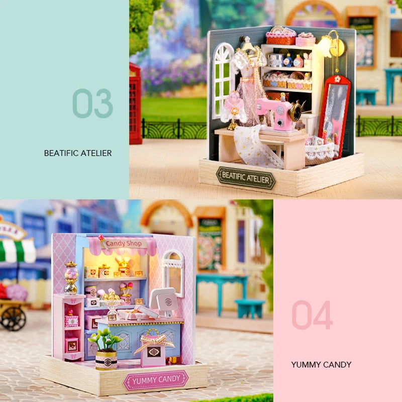 Mini Miniature Dollhouse DIY Small House Kit Making Room Toys Home Bedroom Decorations With Furniture Wooden Craft Doll houses