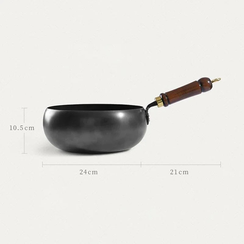 Handmade Forging Big Belly Pot Uncoated NON-STICK PAN Household Small Flat Bottom Frying Pan Kitchen Gas Stove Universal Pan