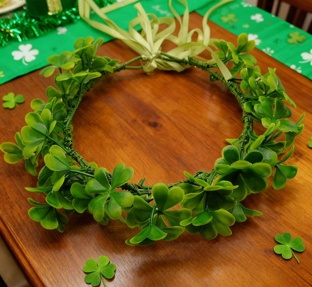 St. Patrick'S Day Green Floral Headband | Irish Style Plastic Flower Crown for Women and, Party Accessory.