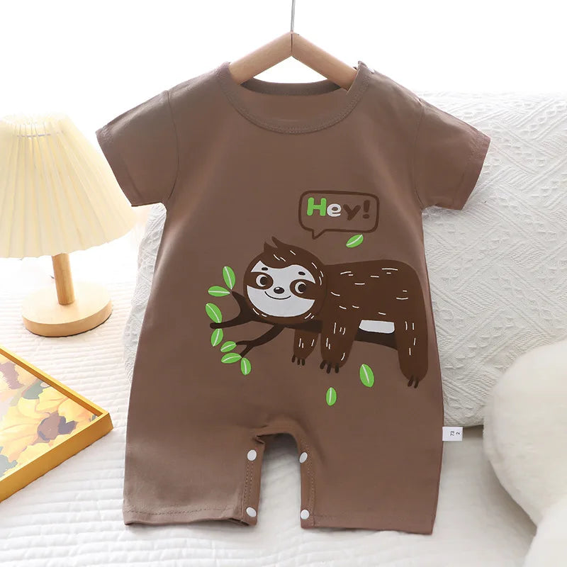 2025 Infant Toddler Crawling Clothes Cotton Summer Boys Girls Thin Male Baby Female Short-sleeved Romper suit Children's Onesie