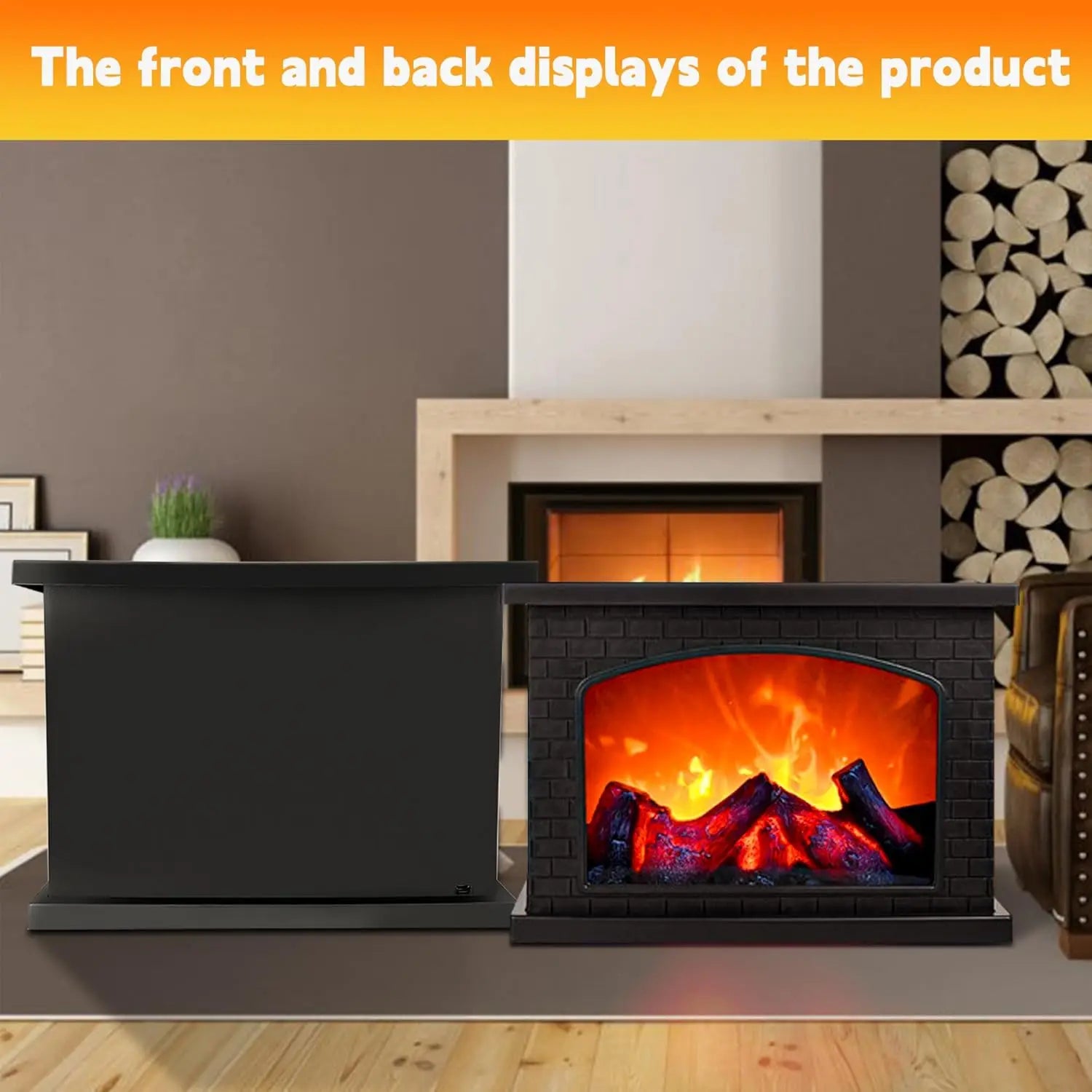 Fireplace Flame Light, Fake Fireplace LED Table Lights USB or Battery Power Lamp for Holiday Winter Gift Party Warm Home Decor