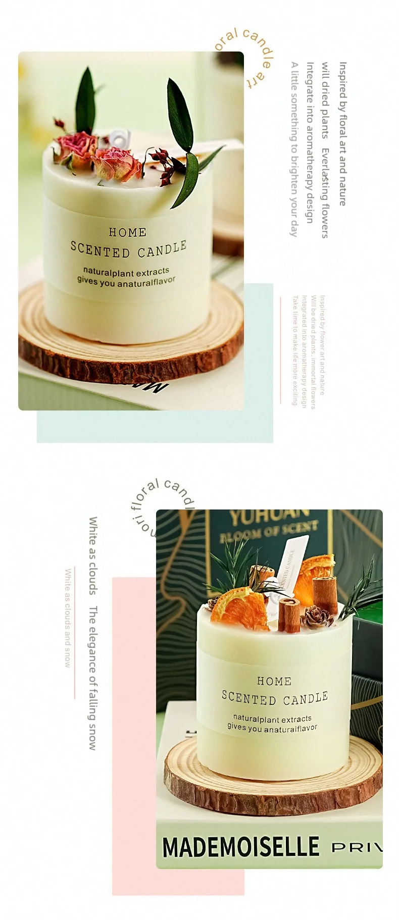 Dried Smokeless Aromatherapy Candles Bare Packaging Scented Candle Home Decora For Valentine's Holiday Decoration